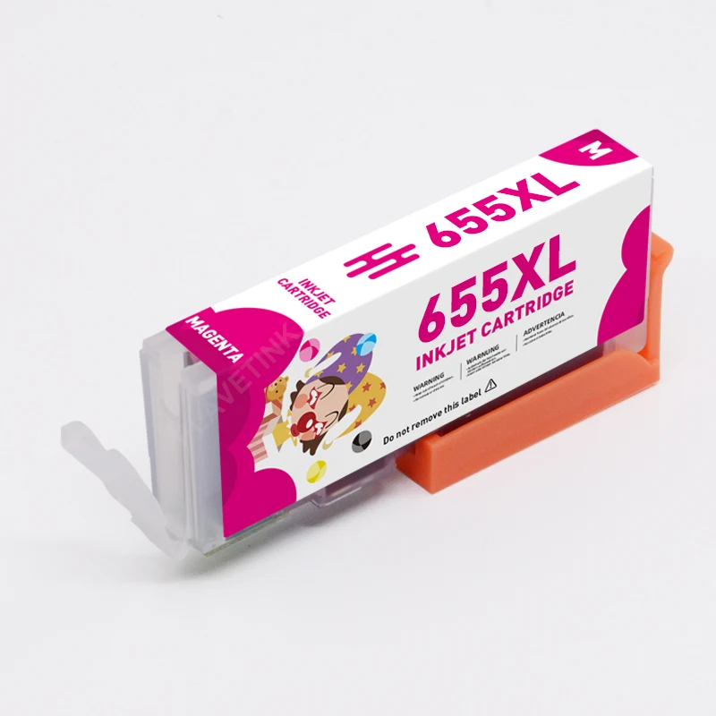 Чернильный картридж Plavetink 655XL 4 цвета для принтера HP 655 XL совместимый с Deskjet 4615 4625 3525