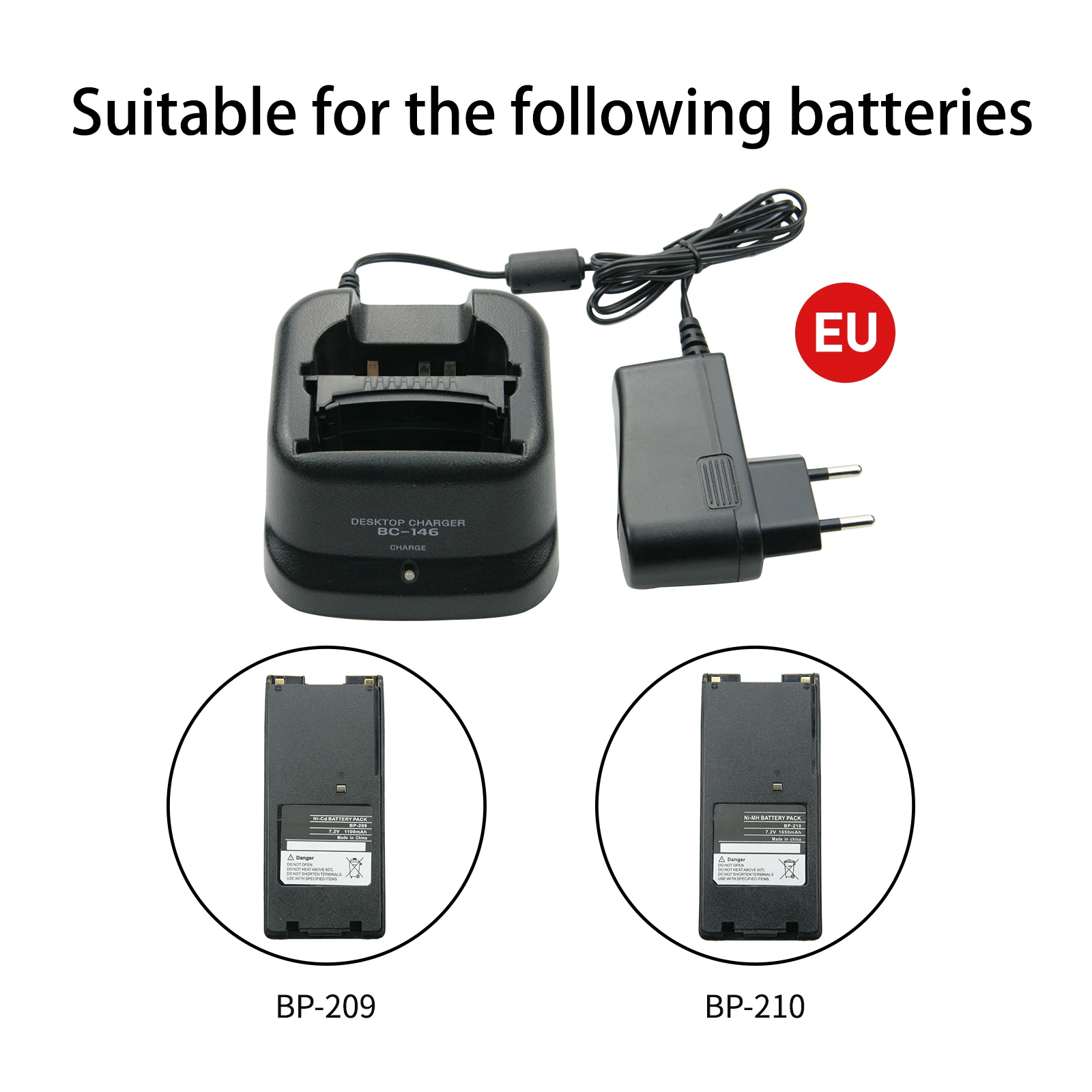 2X Desktop Charger BC-146 for IC-35 IC-F21 IC-F3G IC-F218 IC-V8 Icom Two Way Radio