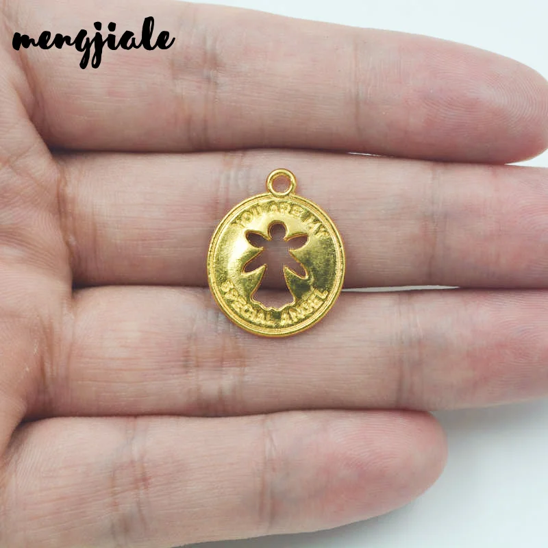 16 шт./лот Подвески в виде ангела золотого цвета ожерелье подвеска браслет