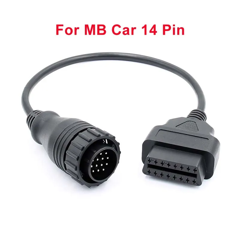 Для MB дизель 14pin 14 контактный кабель OBD2 16pin 16 штырьевой OBDII разъем OBD2 кабель для MB автомобильный диагностический инструмент для TCS CDP Pro - Цвет: Car Cable