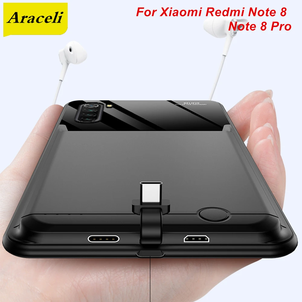 Araceli 10000 мАч для Xiaomi Redmi Note 8 Pro чехол батареи смартфона умный внешний аккумулятор