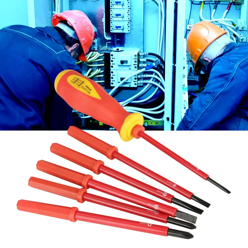 

7 Pieces 9705 Type High Voltage Electrician Set Screwdriver Hardware Tools Ergonomic Design Screwdriver
