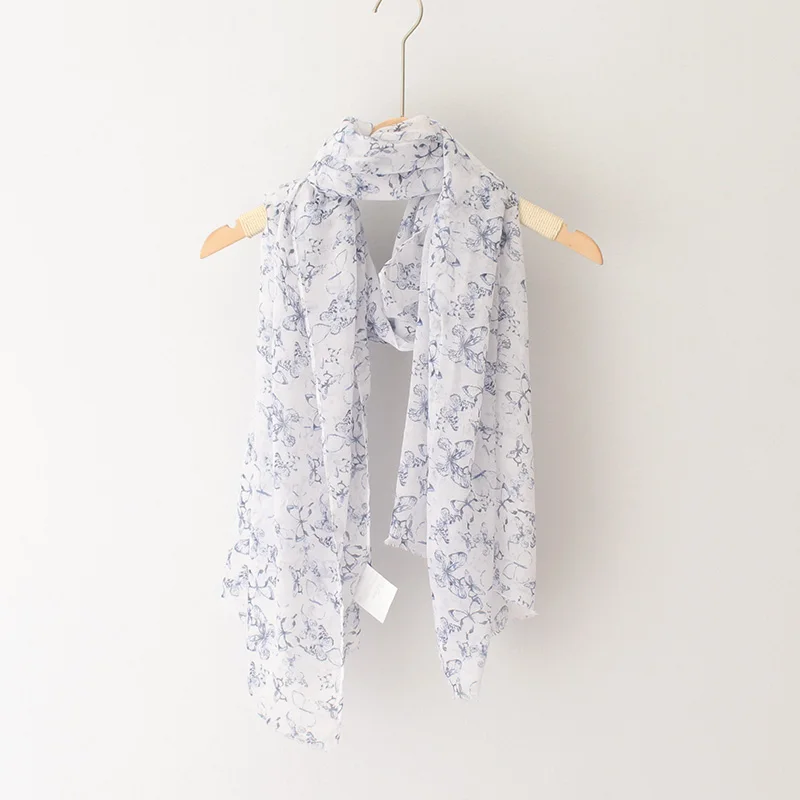 Женский тонкий светильник Ф из хлопка и льна с принтом бабочек 200x100 см |