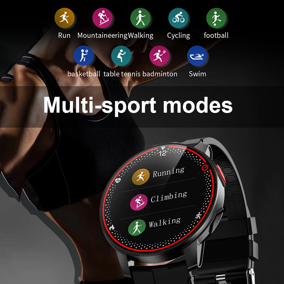 

Yibosen Smart Watch Men 1.28"HD Full Touch IP68 Waterproof Heart Rate BP Monitor Sport Modes Smartwatch For iOS Android phone