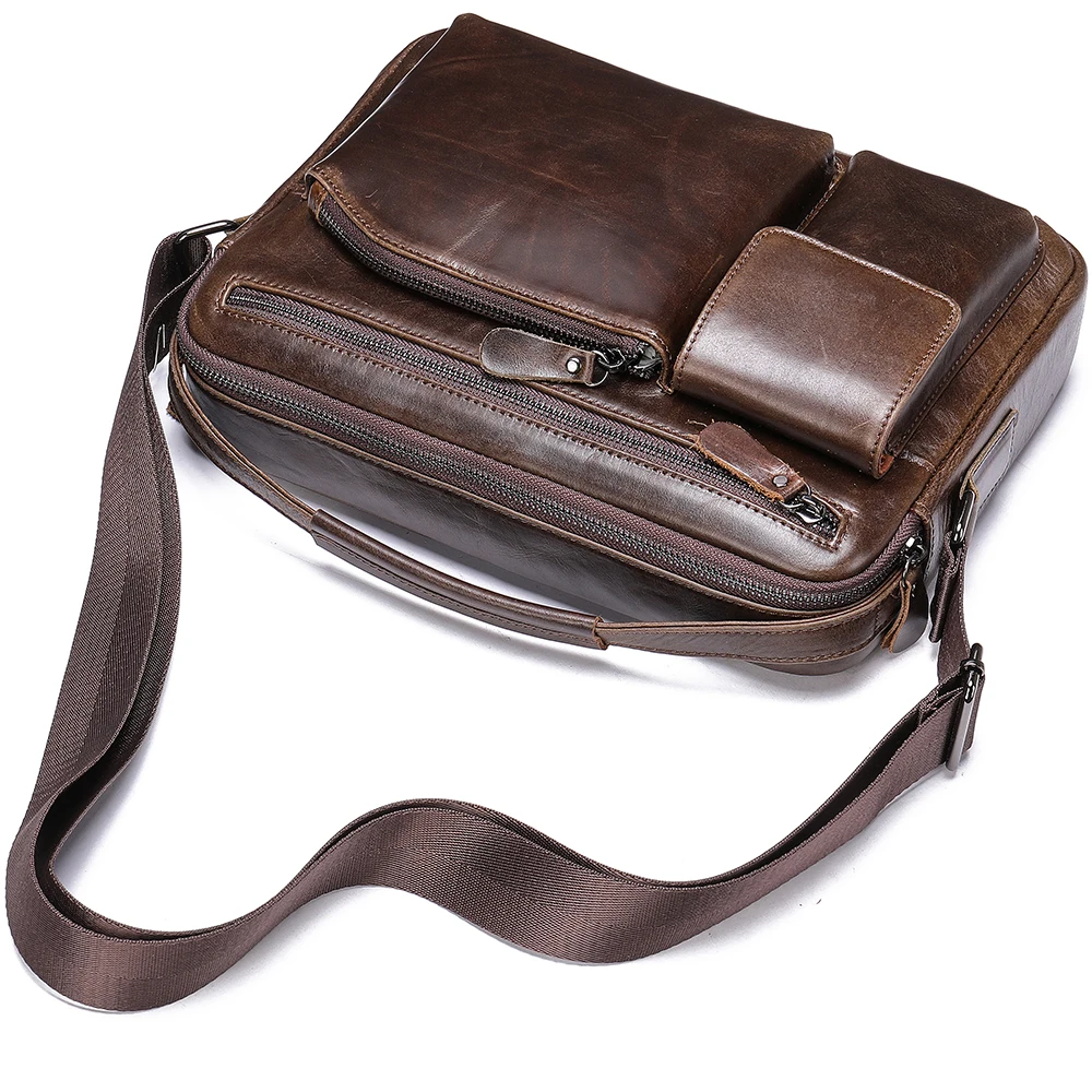 

Man Purse Crossbody Leather Messenger Bag For Men Vintage Men's Leather Shoulder Bag Satchel Casual Travel Ipad Bags For Men