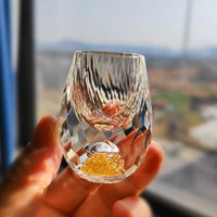 high end gold foil baijiu glass crystal glass home diamond jinshan small size cup wine cup wine box wine glass