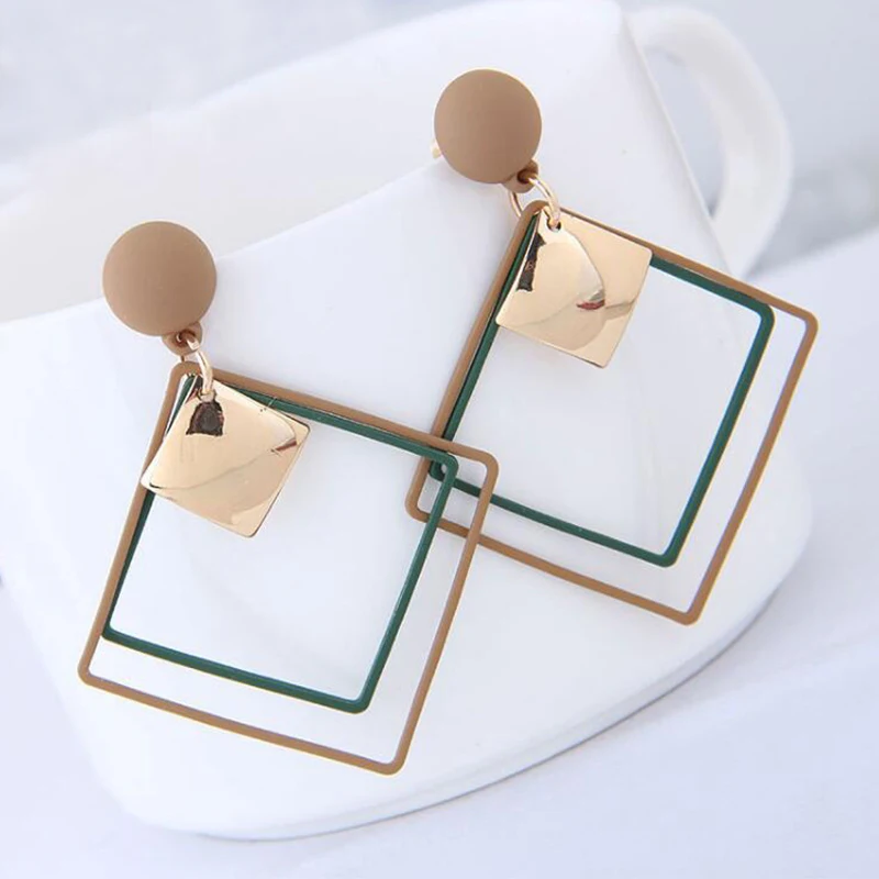 Simple long geometric Earrings Korean temperament pendant earrings Japanese and net Hongchao people earring | Украшения и