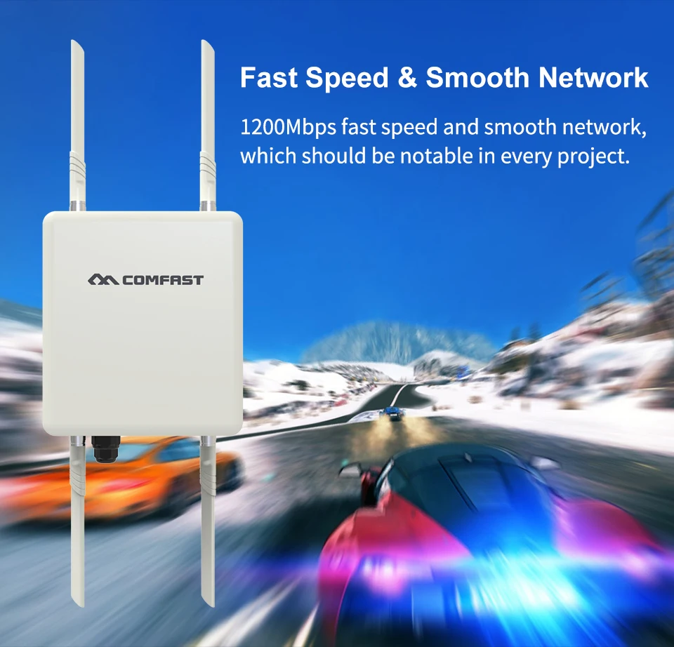 

Outdoor WiFi Repeater 1200Mbps Router Amplifier Wi Fi Booster Outdoor AP Wi-Fi Extender 2.4G+5GHz Wi-fi Access Base Station AP