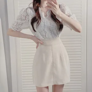 Женские блузки большого размера, повседневная женская блузка на осень, белая рубашка с коротким рукавом, новинка 2021