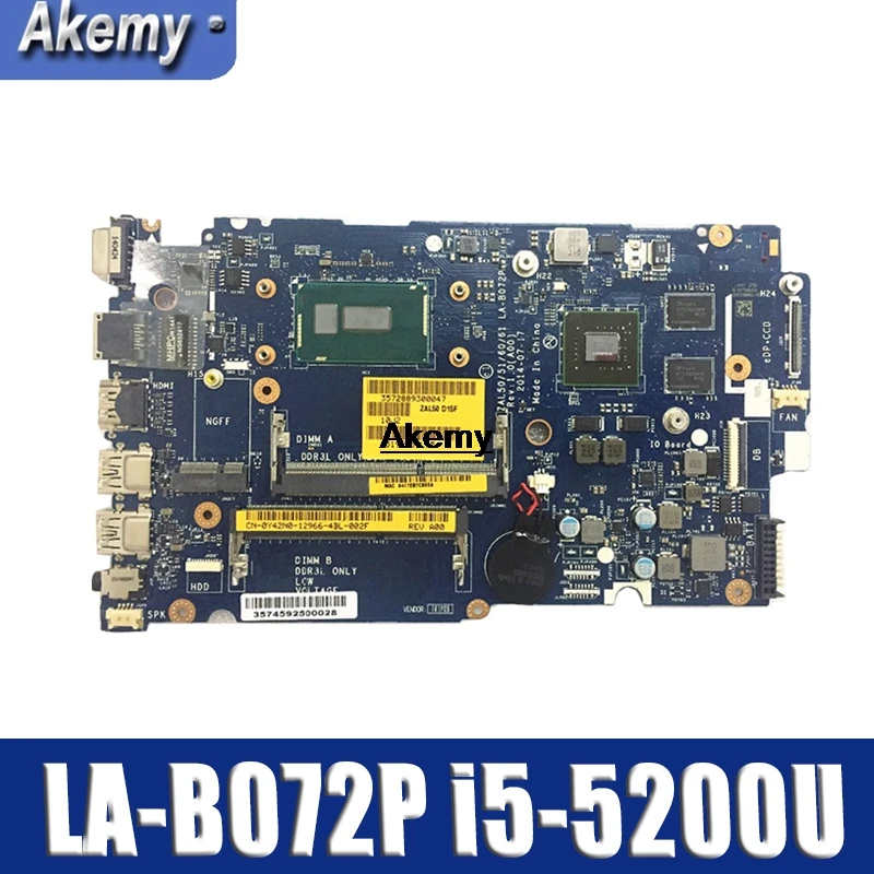 

LA-B072P CN-0YWW5F CN-01J67F для For DELL Latitude 3450 3550 Материнская плата ZAL50/51/60/61 LA-B072P i5-5200U Тесты работы 100%