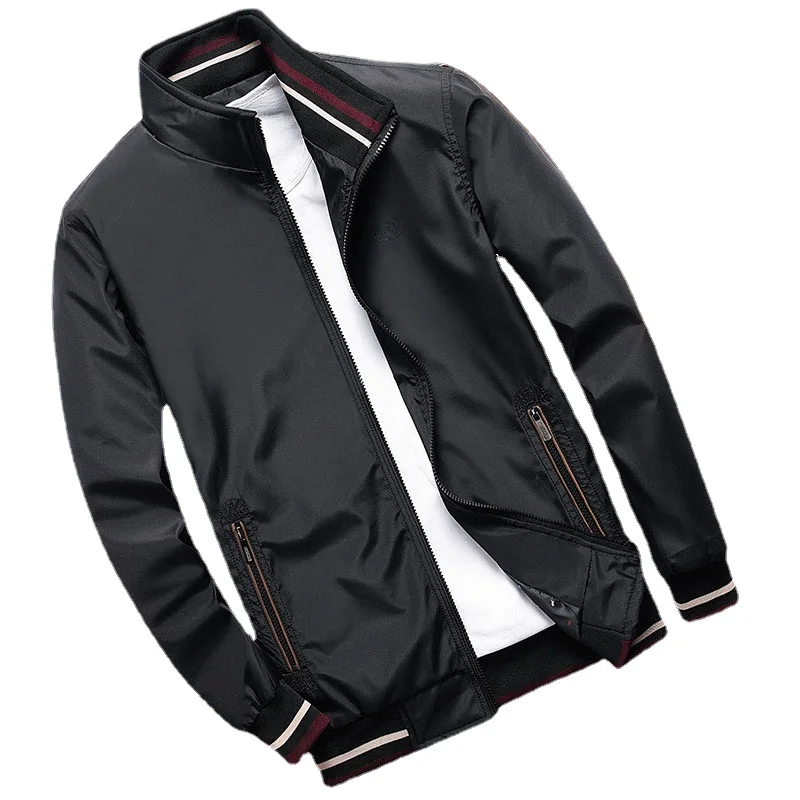 

Куртка мужская однотонная деловая с воротником-стойкой, повседневная верхняя одежда, пиджак