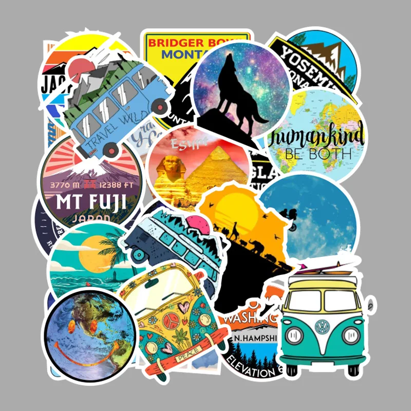 

100Pcs/set Outdoor Scenery Graffiti Stickers Pack for Skateboard Stickers Waterproof Laptop Funny Luggage Cup Switch Sticker