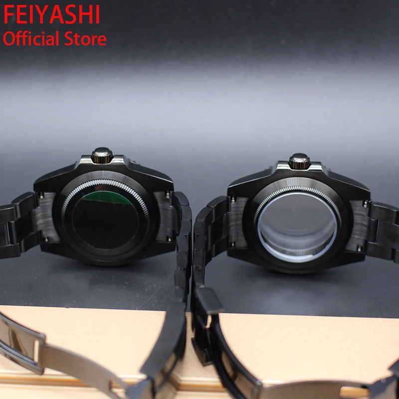 40mm Black Submariner Case Men's Watches Bracelet Watchband Parts For seiko nh35 nh36 miyota 8215 eta 2824 Movement 28.5mm Dial
