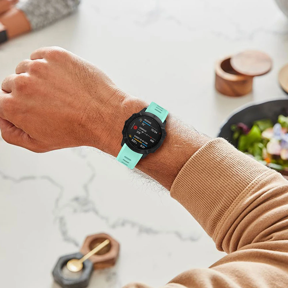 Браслет для Garmin Fenix6x Band 26 мм мягкий силиконовый сменный ремешок