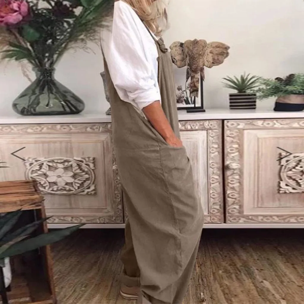 Женский комбинезон большого размера @ 40 повседневные свободные боди мешковатый