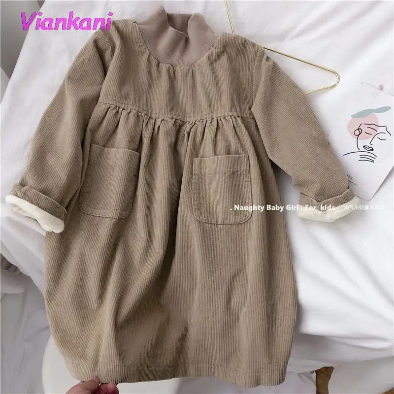 

Зимнее платье для девочек, костюм принцессы с длинным рукавом, 2021, теплые детские вечерние платья для девочек, одежда, детская повседневная ...