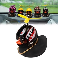 society lovely helmet small yellow duck car ornament car accessories interior decoration car dashboard toys cycling decoration