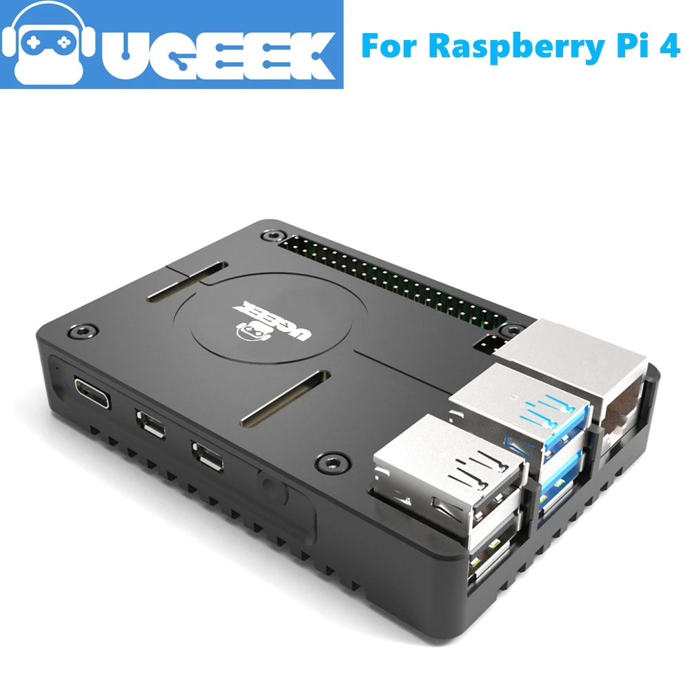 UGEEK New! Ультратонкий чехол с ЧПУ из алюминиевого сплава для Raspberry Pi 4B 3B +