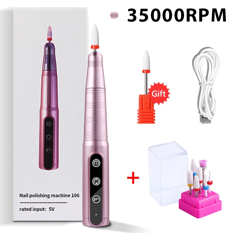

35000RPM Electric Sander for Manicure Pedicure Nail File Gel Polish Remover Milling Cutter for Nail Art Salon Nail Drill Machine