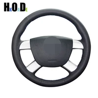 black artificial leather hand stitched car steering wheel cover for ford kuga 2008 2011 focus 2 2005 2011 c max 2007 2010