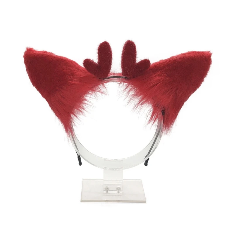 Прекрасный олень животного повязка на голову из искусственного меха с заячьими