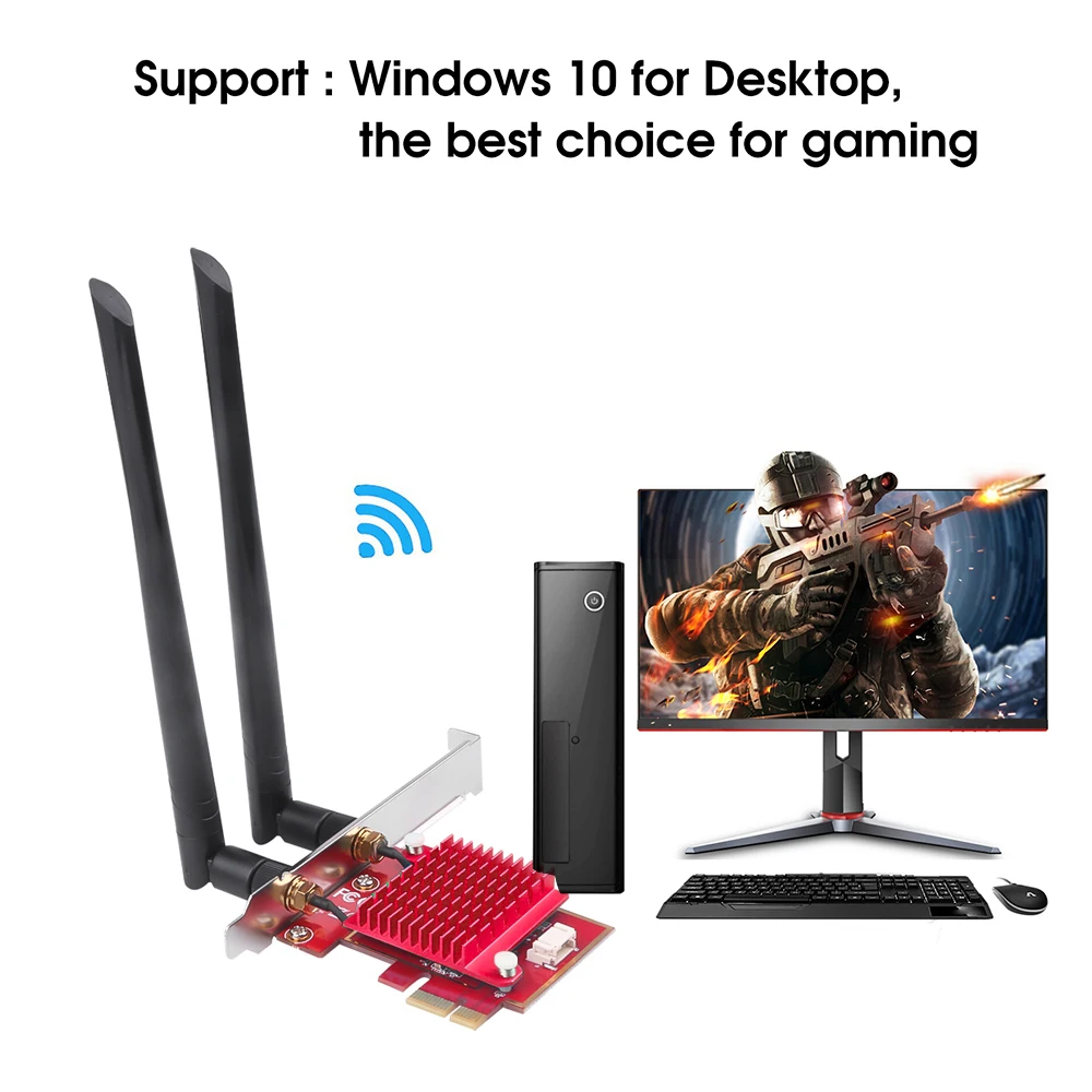 Wi Fi 6 PCI e сетевая карта 3000 Мбит/с AX200 802.11AX Bluetooth 5 0 Беспроводная Wifi6 Экспресс антенна