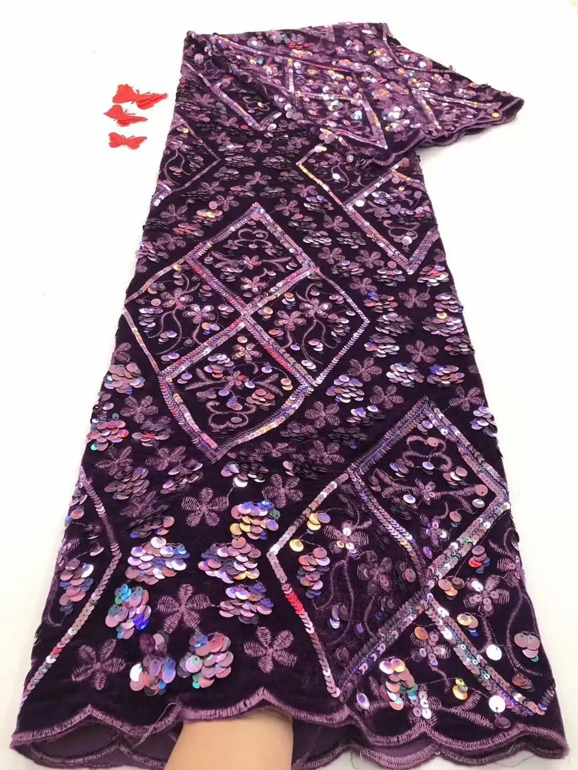 

(5yards/pc) Nigerian Velvet Lace Fabric With Stones 2020 High Quality Lace African Lace Fabric For Wedding Dress French Net Lace