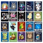 Новый Алмазный чехол-накладка с мультяшным Животные кошкой единорогом со Свинкой из альпаки овечий Сова Птица Дракон пчелы Ежик 5D DIY камни в форме ромба вышивка 722