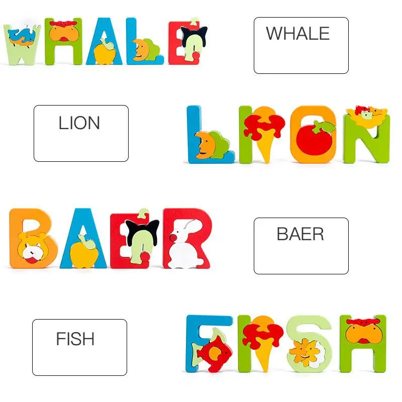 Детский креативный строительный блок Монтессори с 26 буквами учит Англию