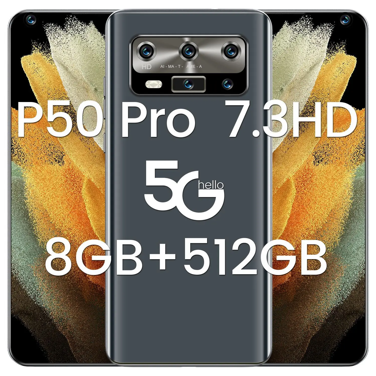 

Galy P50 Pro 12 512GB 6.8 Inch 4 Core Andriod Smart Phone Dual Sim Smartphone 5600mAh Big battery free shipping phone