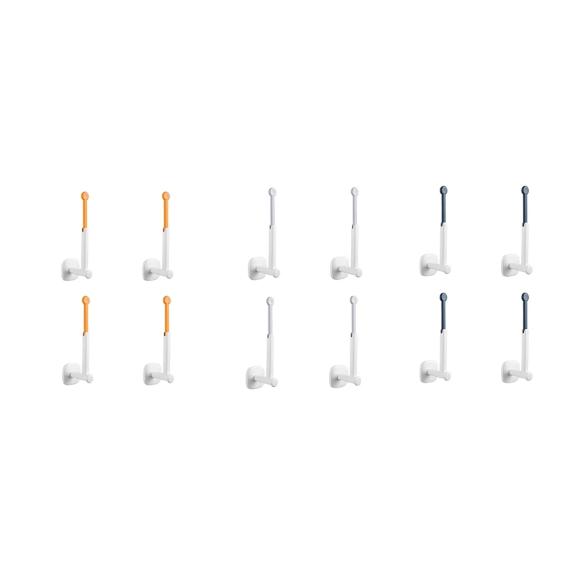 

4PCS Adhesive Hooks Wall Hooks Multifunction Rotatable Paper Towel Holder Coat Hooks for Kitchen Bathroom