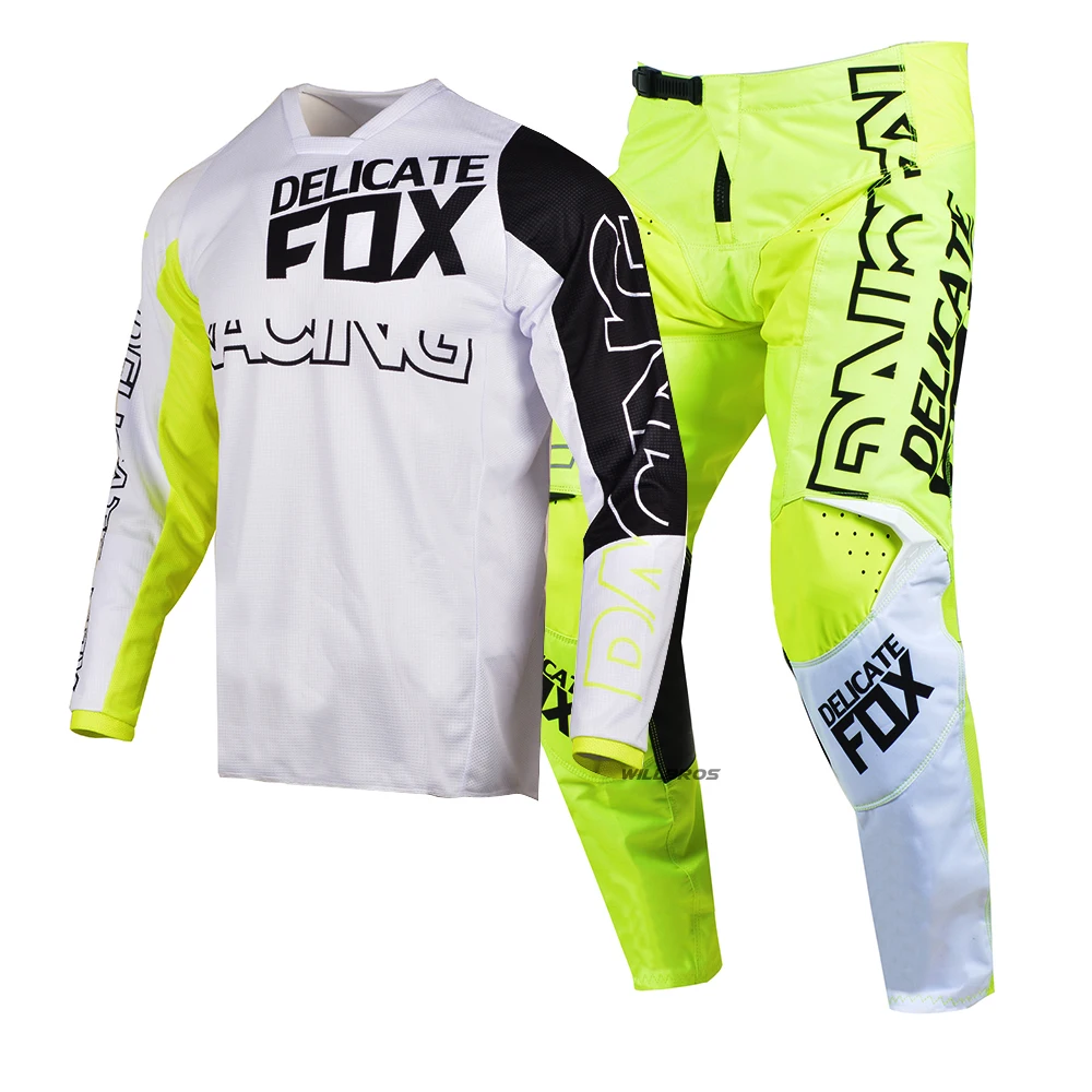 

Delicate Fox 180 Skew Geat Set Motocross Racing Jersey Pants 2022 MX Dirt Bike Kits Motor Offroad Fluorescence Suit Men