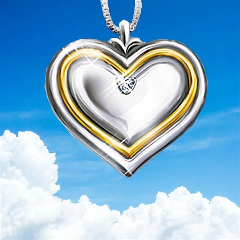 

Popular Women's Fashion Simple Heart Pendant Necklace Prom Heart Shape Valentine's Day Gift Jewelry Party Wholesale