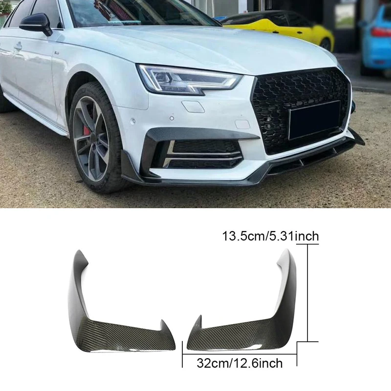 Углеродного волокна автомобиль передний бампер для губ бровей чехол Комплект