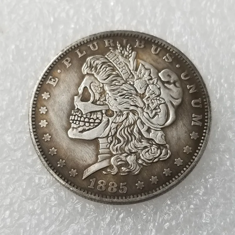

American 1885 Ranger Skull Silver Plated Commemorative Coin Collection Commemorative Coin Gift Challenge Coin