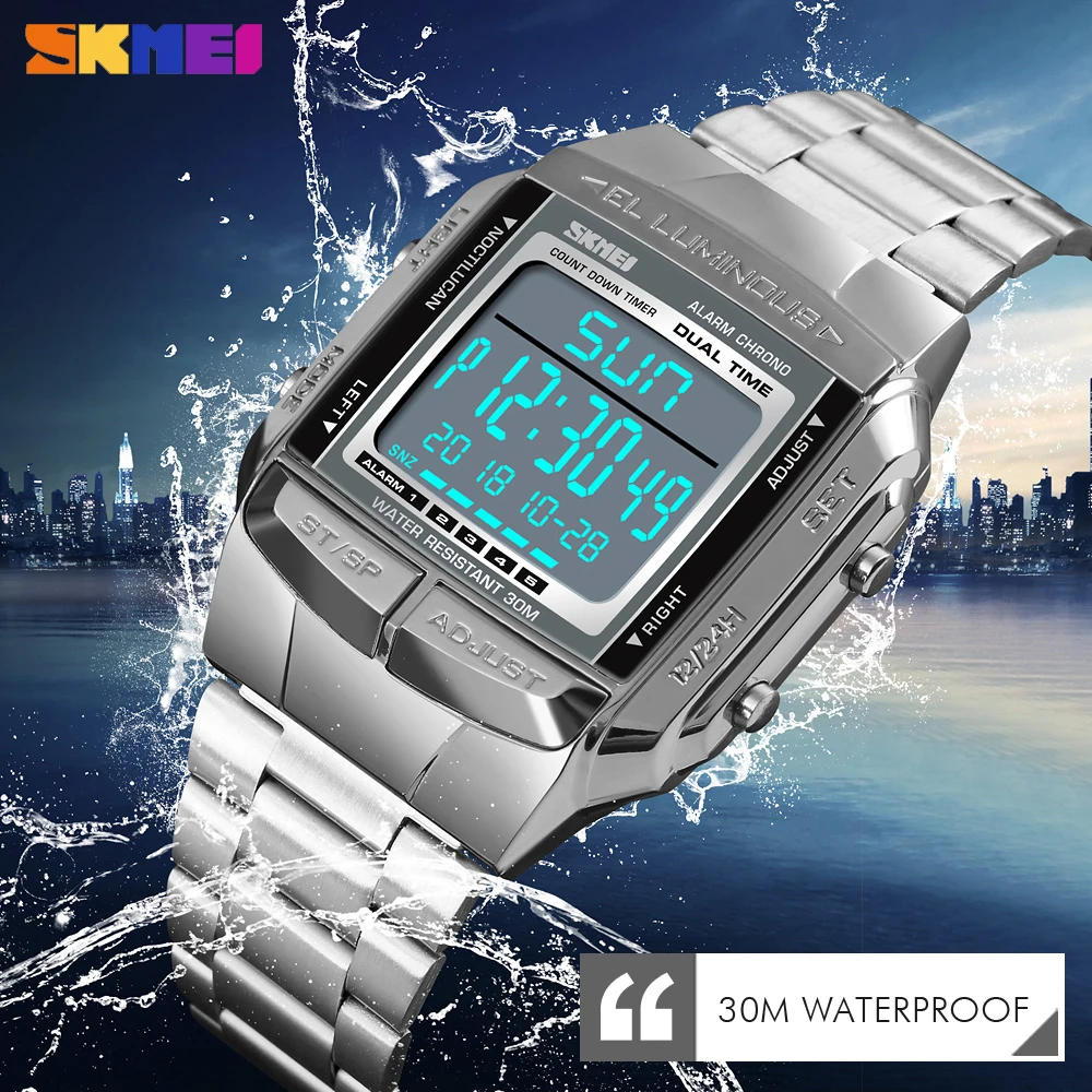 Мужские часы SKMEI спортивные военные светодиодный цифровые Лидирующий бренд