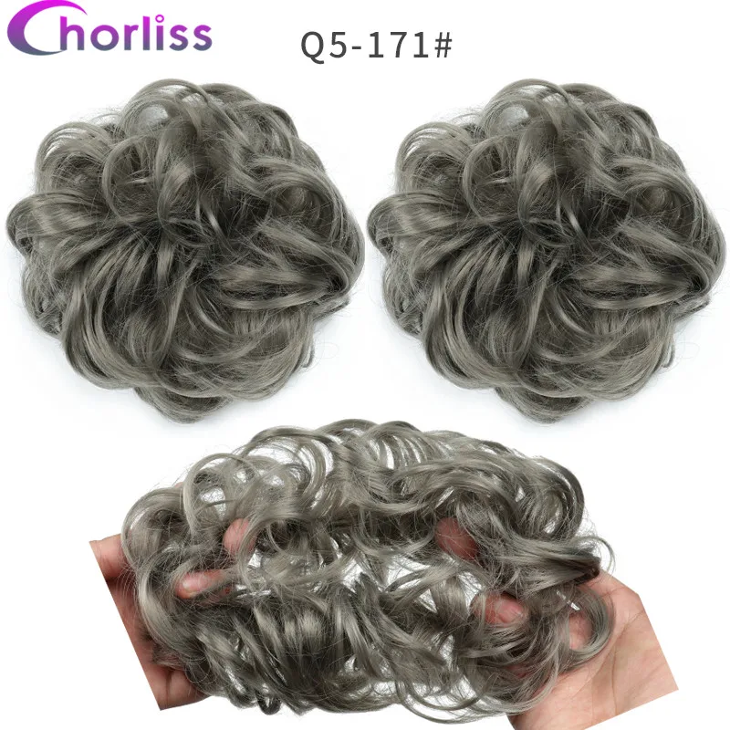 Синтетические кудрявые резинки для волос шиньон для женщин Chorliss Hair wrap Rope головной убор натуральный блонд коричневый поддельные волосы булочки аксессуары - Цвет: 171