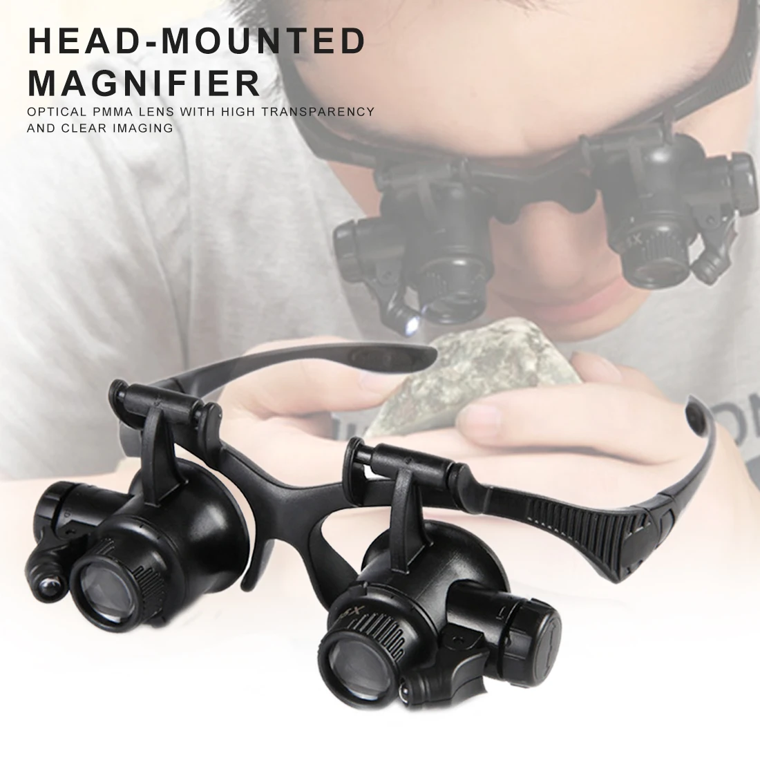 

Светодиодный светильник Стекло es Лупа 10X 15X 20X 25X двойной глаз Оборудование для ремонта часов и ювелирных изделий с лупой и линзами для Часовщ...