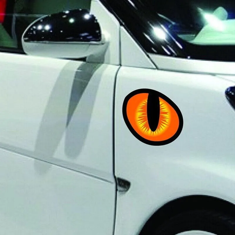 Пара 3D наклеек на автомобиль кошачьи глаза забавные виниловые Стикеры милая