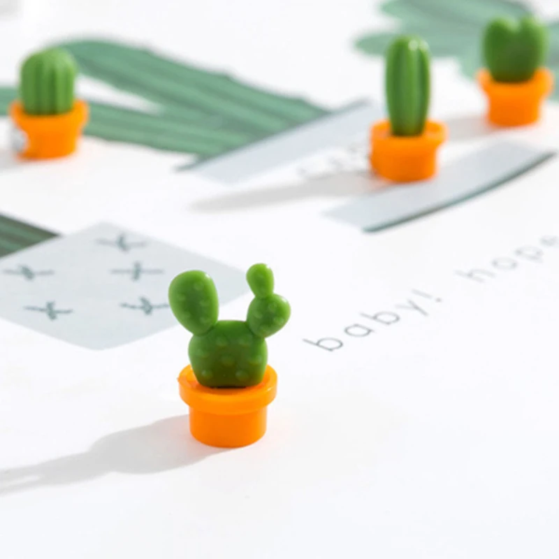 6 шт./компл. магниты на холодильник милый кактус сочные растения магнит кнопка