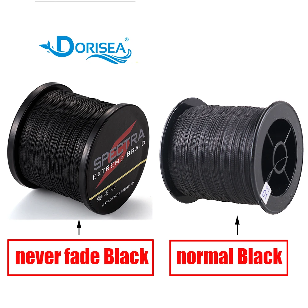 DORISEA "NEVER FADE" Black Red 8 Strands 100M 300M 500M 1000M 2000M PE Multifilame Braided Fishing Line 6-300LB Fishing Wire images - 6
