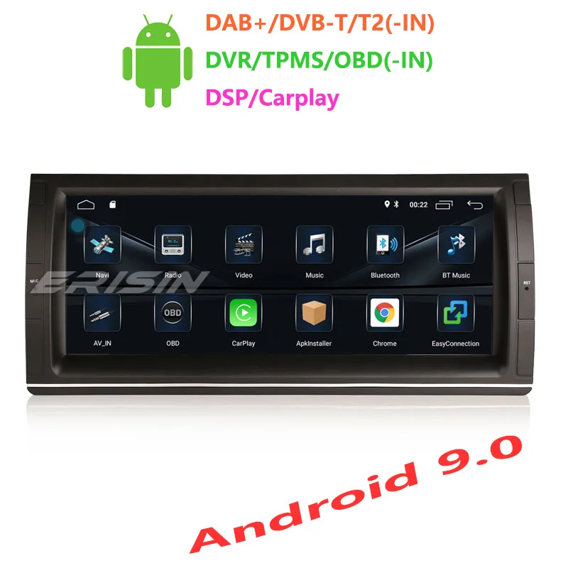 Автомобильный мультимедийный плеер Erisin ES3003B 10 25 дюйма Авторадио Android 9 0 DAB + DVR OBD GPS