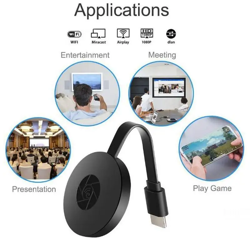 

2.4G/5G 1080P 4K Wireless Wifi Display TV Stick Receiver Dongle Mirascreen Miracast Airplay EZMira For iOS Android PC
