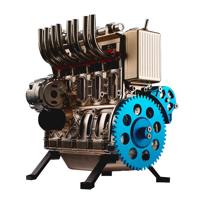 

Изысканный четырехцилиндровый мини-двигатель, металлическая сборка модели Haynes без перемешивания может запустить модель, подарок для ребен...
