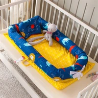 newborn baby crib babynest bed removable baby nest bumper with pillow cushion soft cotton cartoon