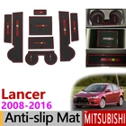 Противоскользящий коврик для затвора, резиновая подставка под кружку для Mitsubishi Lancer 2008 - 2016 Ralliart EVO X Galant Fortis EX, аксессуары, наклейка