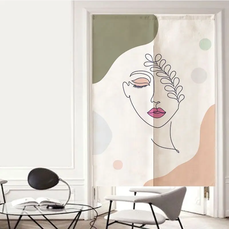 Простая Современная тканевая дверная занавеска с геометрическими линиями