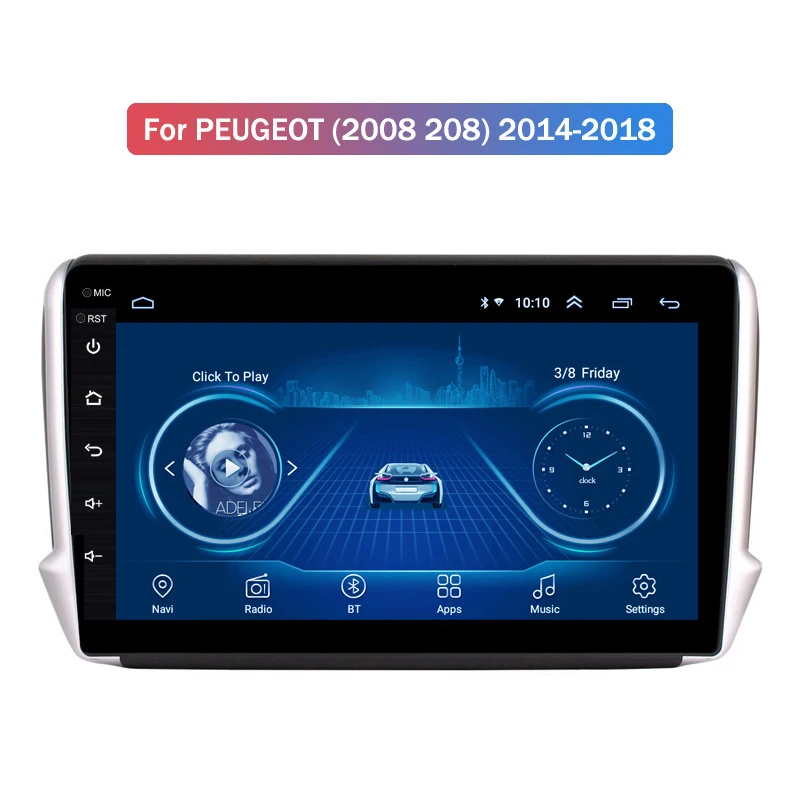 Автомагнитола 2DIN 1 + 16 ГБ Android 10 GPS навигатор для Peugeot 2008 208 Series 2014 2018|Автомагнитолы| |