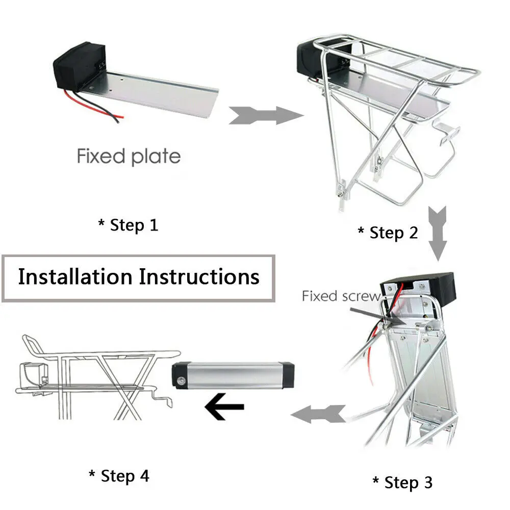 117Pcs18650 чехол для аккумулятора электровелосипеда 36V48V52V пустой контейнер задняя