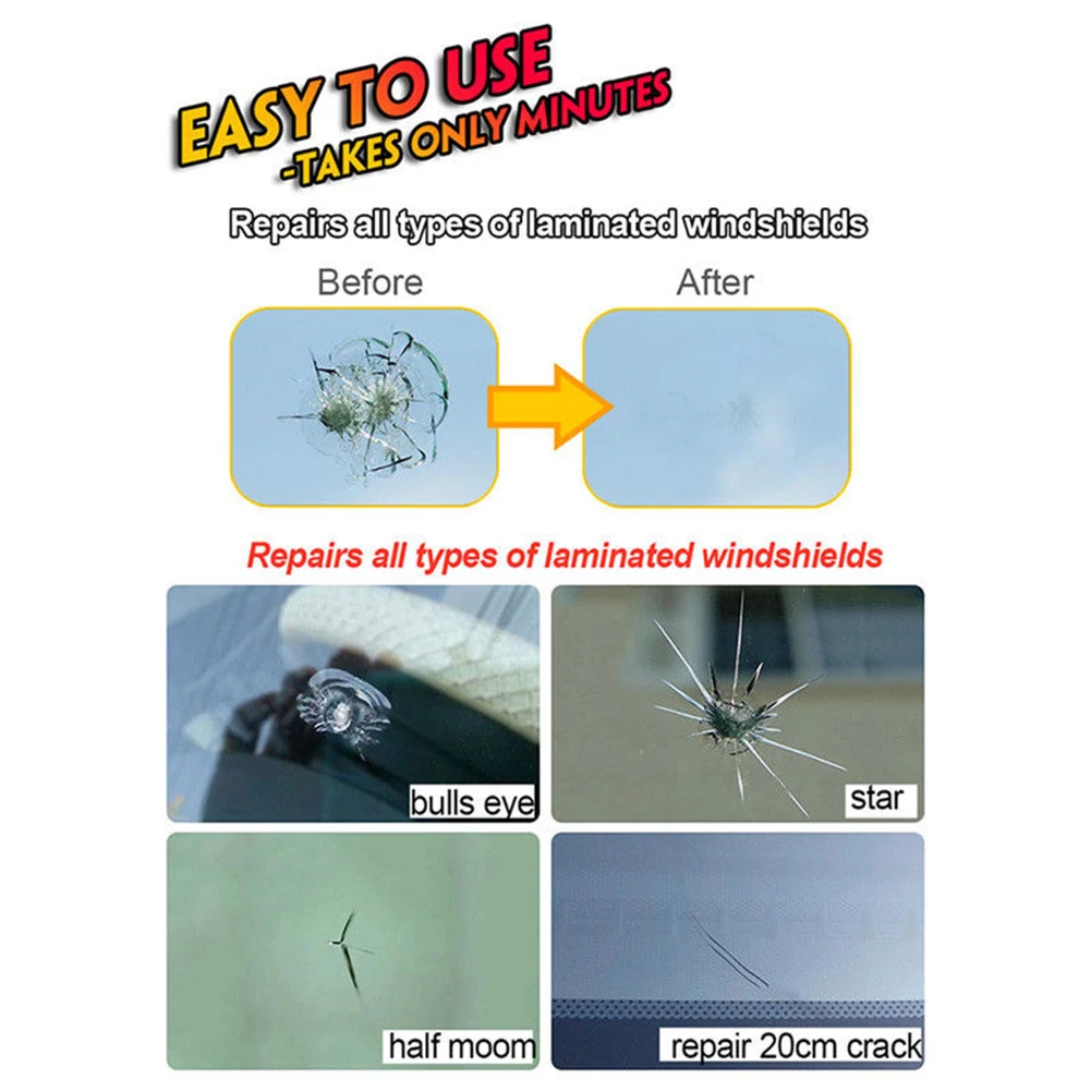 

Windscreen Windshield Repair Tool Set DIY Car Auto Kit Wind Glass Chip Crack